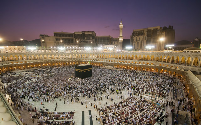 Muslim pilgrims at Masjidil Haram in Makkah Saudi Arabia