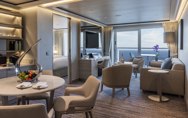 Silversea Cruises' suite living room