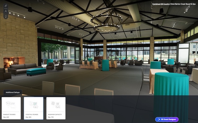 3D diagram of a hotel event room
